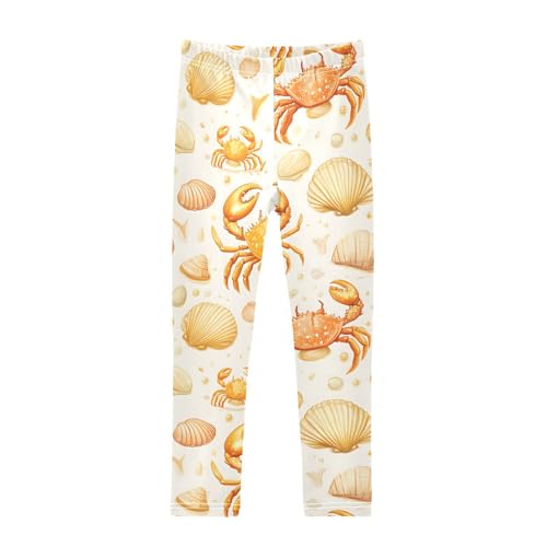 Crab Shell Girls Leggings Soft Stretch Workout Yoga Dance Pants for Kids Casual Tights