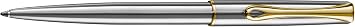 Diplomat - Traveller - Ballpoint Pen EasyFLOW - Chrome with Gold - Resistant and Elegant - High End -