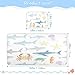 Miaozhen - Cooling Crib Mattress for Baby 28x52 Inches Absorbent Under The Ocean Animal Shark Crab Colorful White Bed Pad for Kids Adults