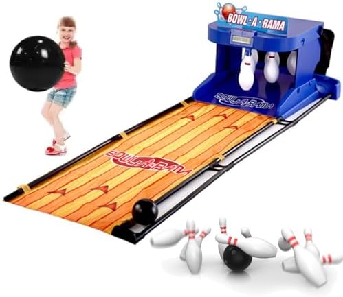 LED Bowling Game for Kids & Adults - Interactive Indoor Arcade Console with Auto Reset, Sound Effects & Colorful Lights for Family Fun & Entertainment
