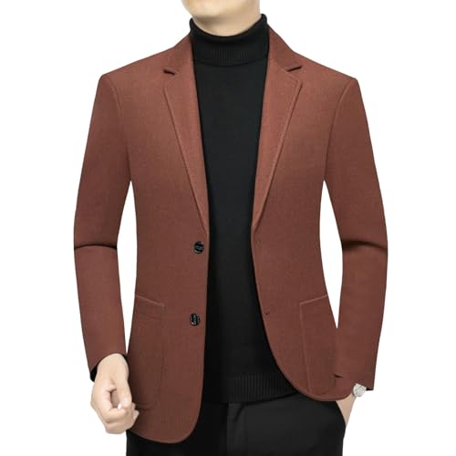 Blazer homme tweed de mi-saison veste coupe droite élégante
