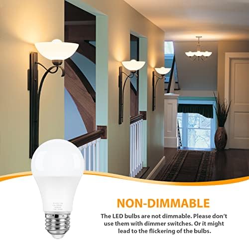 10-Pack A19 LED Light Bulbs,100 Watt Equivalent LED Bulb,2700K Warm White 1100Lumen Light Bulbs 11W,Non-Dimmable Frosted Lighting E26 Base,CRI 85+,25000+ Hours Lifespan,No Flicker (TP-A19-11W)