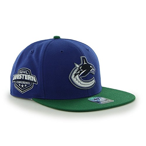 Vancouver Canucks Leafs 47 Brand NHL Vintage Sure Shot Two Tone Baseball Hat