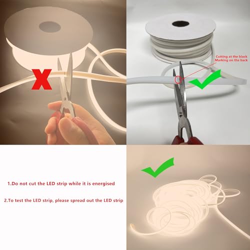 Image of AC 110V COB LED Strip 65.6FT Warm White 3000K CRI93 Outdoor Waterproof IP65 Ultra Bright LED Strip 288LEDs /M Suitable for Home and Garden Commercial Decoration (Warm White)