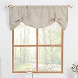 DecoHongDi Valances for Windows,Window Valances for Kitchen,Elegant Blackout Linen Textured Top Vala