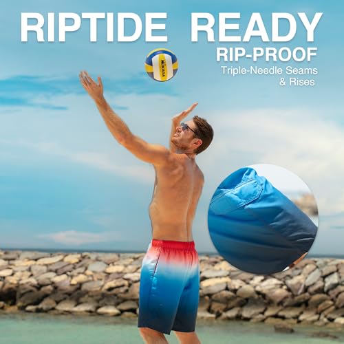 Image of Kanu Surf Men's Big Viper Extended Size Stripe Swim Trunk