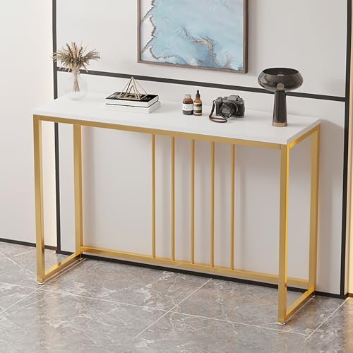 Mesa consola de madera contemporánea con patas de metal estables 2