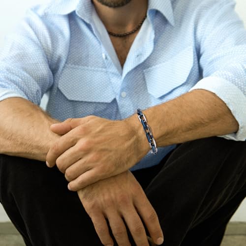 Pulsera para hombre cadena Paperclip 11mm Acero inox miniatura 3