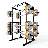 BLUEIAN Power Cage 1800 LBS, All-in-One Squat Rack for Home Gym, Thickened Alloy Steel Power Rack with Pull-up Bar, J-Hooks, Dip Bars, Squat Rack with Attachment for Bench Press Squat Pull Up (Black)