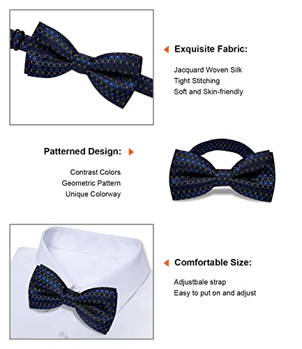 Image of YourTies Bow Ties for Men Pretied Bowties Solid Color Satin Bow Tie Formal Business Tuxedo Wedding Party Prom