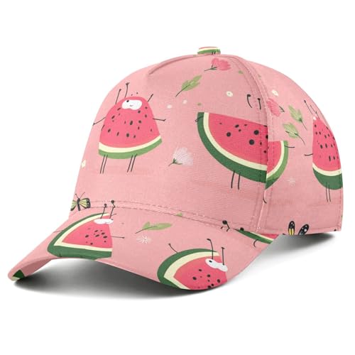 Gorra de béisbol para correr y jugar al golf bajo el sol con diseño de sandía rosa
