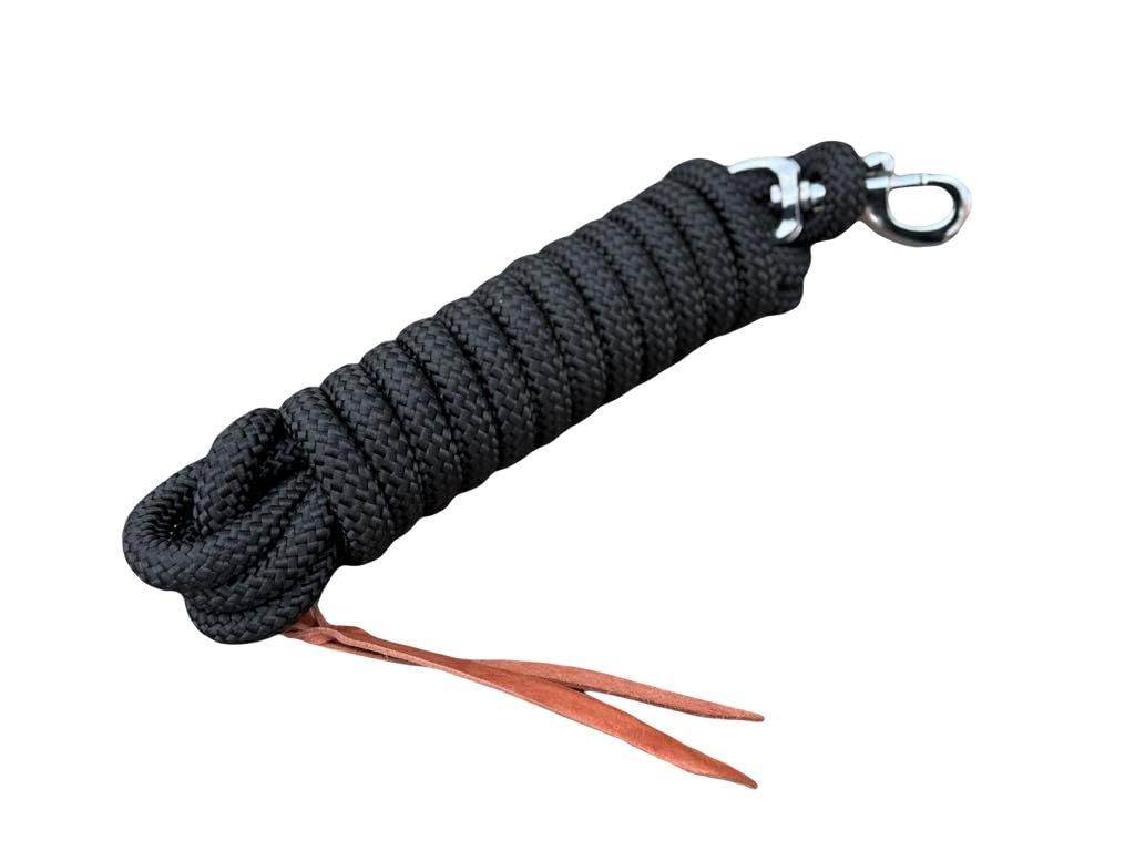 Equipride 14' Pack of 2 Poly Training Lead Rope with Leather Popper for Horses, 14 Foot Long and 5/8 inch Thick