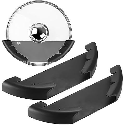 ALAHUGYEF Black Plastic Pot Lid Organizer for Cabinet, 2pcs Cover