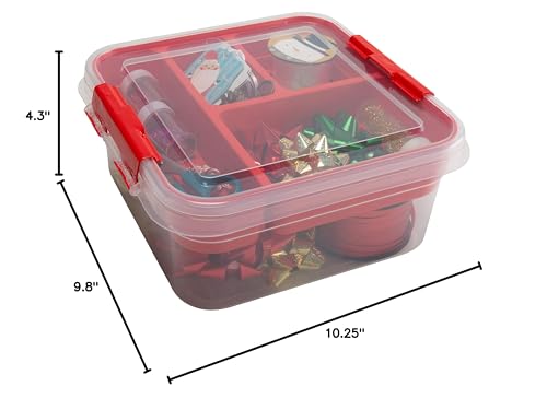 Simplify 25522-RED 5 Compartment Gift Supply Storage Box | 2 Tier Box thumb #10