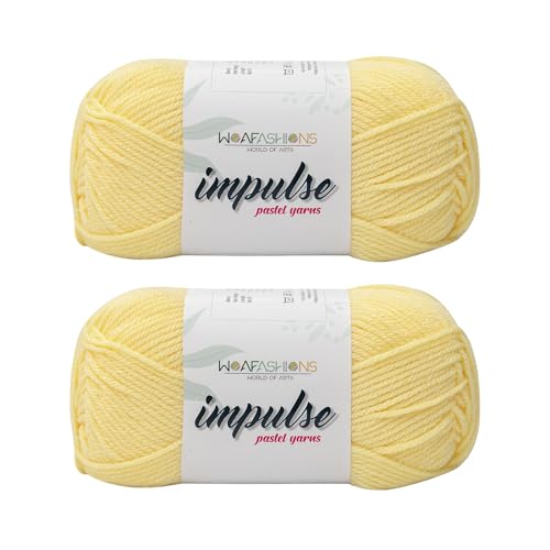 Image of WOAFashions Impulse Hand Knitting & Crochet Yarn, Premium Acrylic, 4 : Medium (Corn Field) (2x100gms / 3.5oz / 200mtr / 218yds)