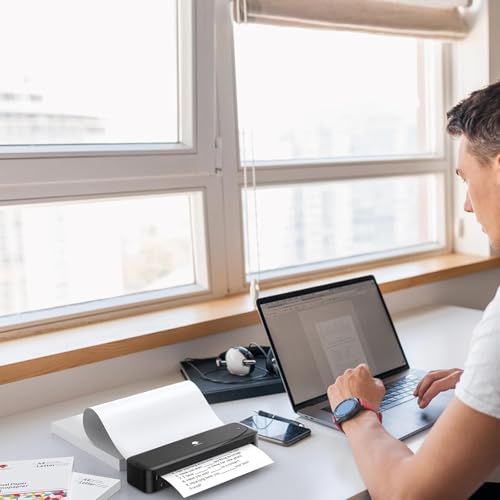 100 Blatt Faltbares Thermopapier A4, 210mm x 297mm Thermodrucker Papier A4, BPA-freies Thermal Paper, Thermopapier a4 für Tragbaren Drucker, perfekt für Datei, Fotodruck, Notizen, Etiketten,Verträge