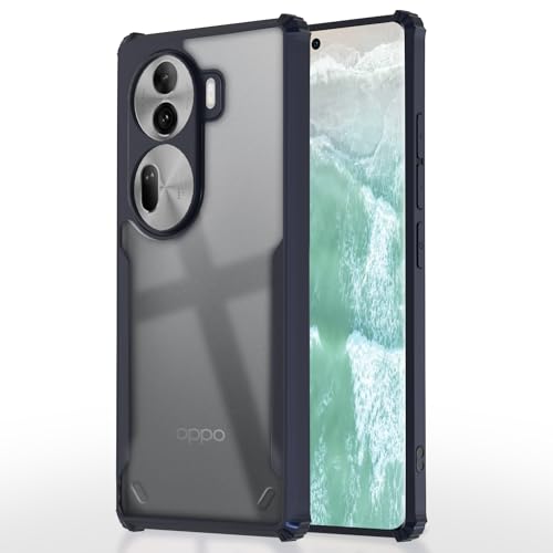 Image of Outlouders Back Cover for Oppo Reno 11 Pro 5G | Ultra Hybrid Transparent | Full Camera Protection | Raised Edge | Crystal Clear Bumper Case (Blue)