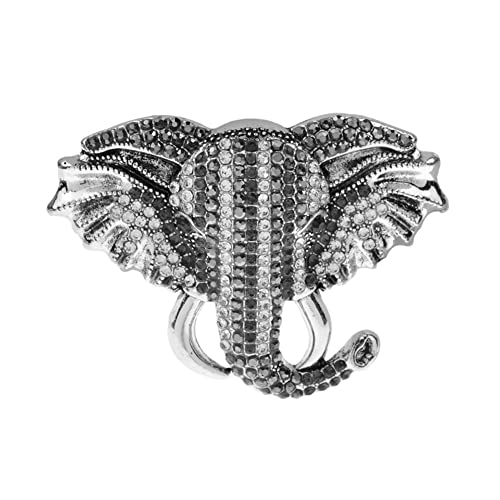 Broche éléphant en strass et cristaux pour manteau masculin chic