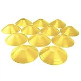 Crown Sporting Goods Set of 12 Soft Plastic Field Disc Cones (Yellow)