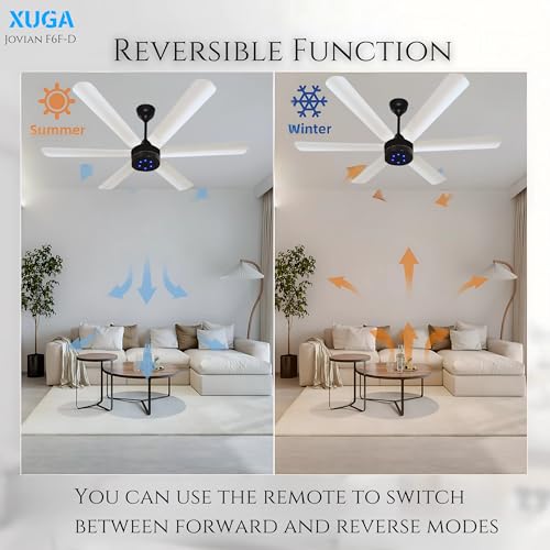 Image of XUGA Jovian F6F-D Premium Smart 1200mm, BEE 5-star BLDC fan,6 Blade,Remote Ceiling fan for Home, 100% Copper Motor,Energy Saving, High Air Delivery,LED(5 Year Warranty)