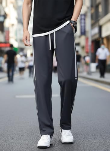 Image of Mack Jonney Men's Striped Track Pants | Side Stripe Design | Regular Fit | Casual & Athleisure Wear |Pack of 1-MMJ-110