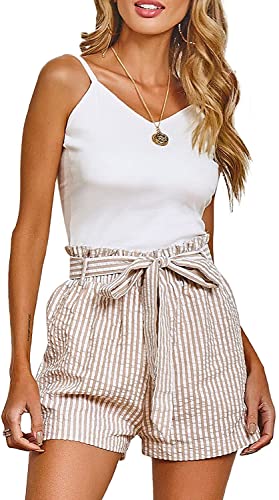 Moshbu 2PCS Neuer Sommeranzug, Damen Casual Shorts + Camisole Top, Gemütlich/ Atmungsaktiv (XL, A) Cover