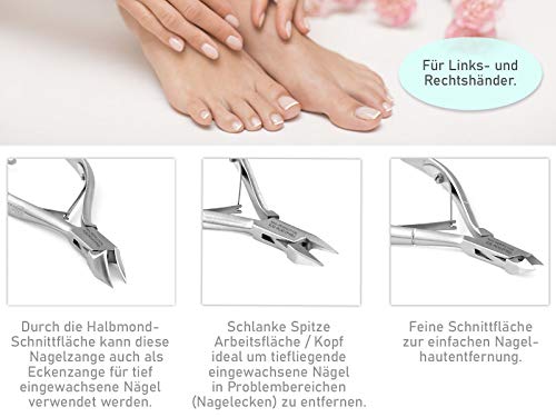 Pediküre Nagelzange Kopfschneider Eckenzange Nagelhautzange Set inkl. 2 Eckenheber – Bild 5