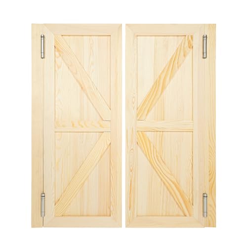 Dual Partition Door Porch Entrance Door Swinging Doors Saloon Cafe Doors for Shop Entrance Partition (Log 31.49(L) x 35.43(H) in)