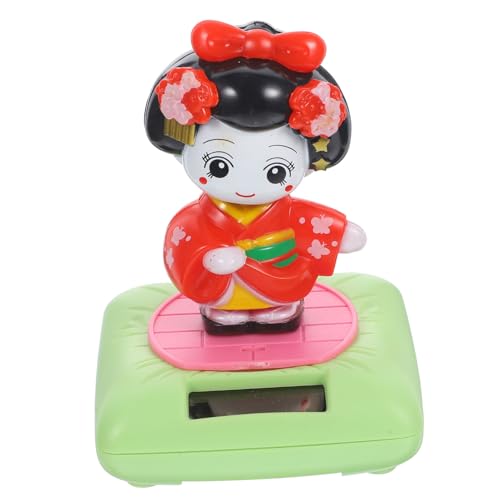 Gatuida Poupée Kimono Solaire à Tête Tremblante pour Voiture Et Salon Figurine Dansante Miniature Ornement De Tableau De Bord
