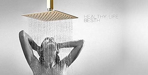 Mitigeur de douche à pluie dorée encastré pour éliminer le calcaire - 5
