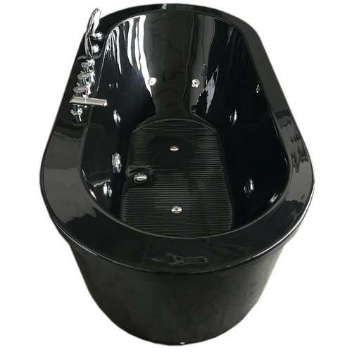 Łazienka Włochy Wolnostojąca wanna z hydromasażem 185x95 10 dyszy biały lub czarny I