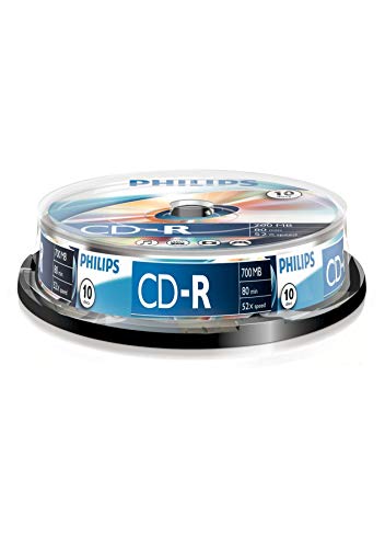 Philips CR7D5 NB10/00 CD-R - Discos vacios, 50 x 700 MB, 80 minutos, 10 piezas