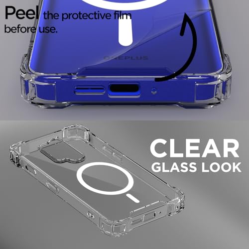 Image of Pikkme Back Cover for OnePlus 8 Pro Mag-Safe Shockproof PC + TPU Protective Case Magnetic Support Bumper Case (Transparent Mag-Safe)