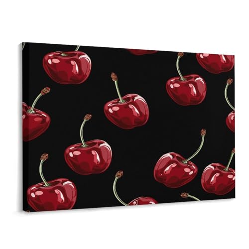 Toile murale cerises prête à être accrochée pour habiller un mur vide