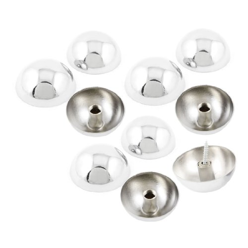 Aexit 10 Pcs Quality Parts 45mm Diameter Screw Cap Tea Table Mirror Nails Silver Tone Model:38as215qo244