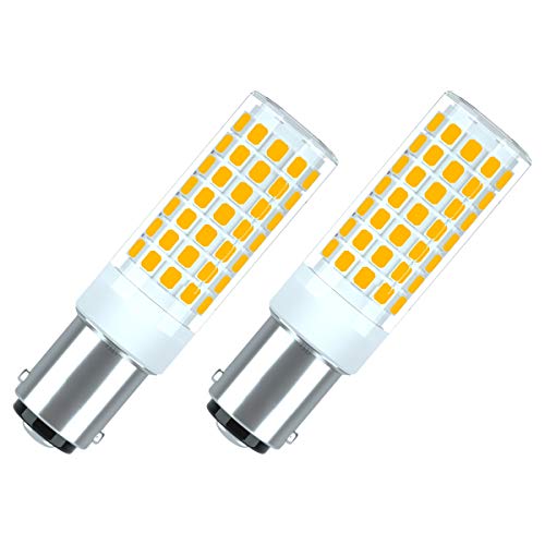 Ba15d Bombilla 6W LED Blanco Cálido 3000K 690 Lúmenes Equivalente a Lámpara Halógena de 75W Doble Bayoneta B15d Luz Para Máquina de Coser/Aparato Lámparas [2PCS] Cover