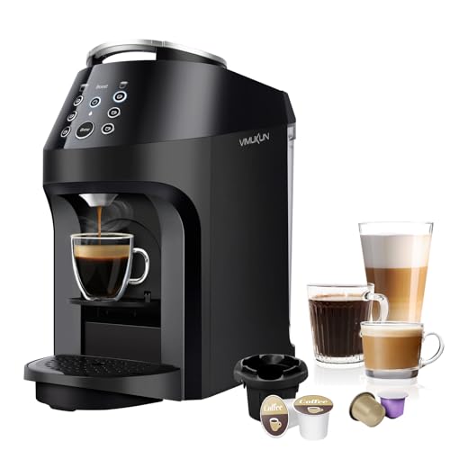 3-in-1 Coffee Maker, Coffee and Espresso Machine Combo for Nespresso, K-Cup Pod and Ground Coffee, Coffee Machine Compatible with Nespresso Capsules OriginalLine, 19 Bar Pressure Pump, 6 Brew Sizes