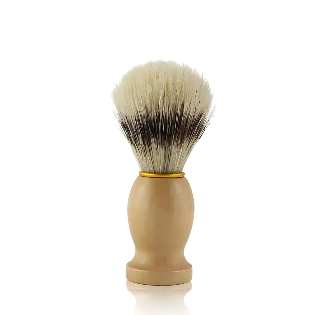 PARENCE.- Pennello da barba con manico in legno - Design classico ed elegante, universale