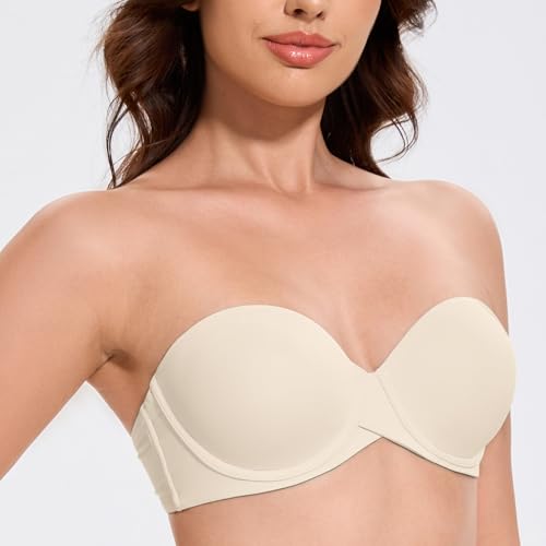 Image of MELENECA Women's Stay Put Padded Cup with Lift Underwire Push Up Strapless Bras