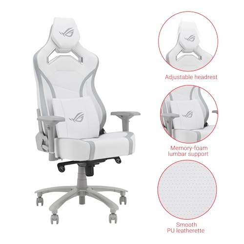ROG CHARIOT X CORE Sedia Gaming Ergonomica, Supporto Lombare Integrato, Braccioli 4D Regolabili, Poggiatesta Imbottito, Passante per riporre gli Accessori, Disponibile in 3 Colori, Bianca - Sedia gaming - Immagine 1
