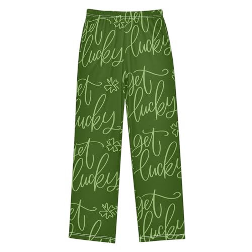 Get Lucky Clover Boys Long Pants Soft Trousers Elastic Waist Kids Lounge Bottoms with Pockets S-XL