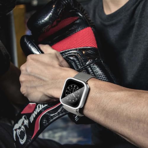 Funda de aluminio para iWatch 11 46mm plata con corte CNC y acabado premium 7