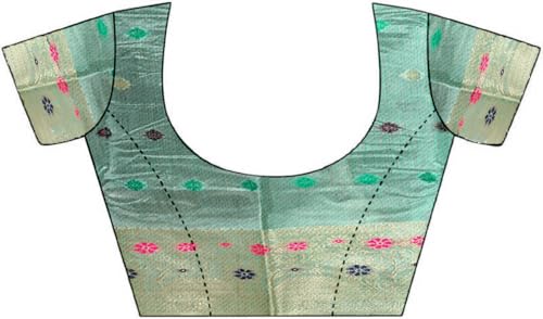 Image of Sarees for Women Wear Organaza Silk Banarasi Sari Kanjivaram Soft Pure Paithani Wedding Original Kanchipuram Pattu Sadi with Blouse Piece 2026 (Flowermeena)