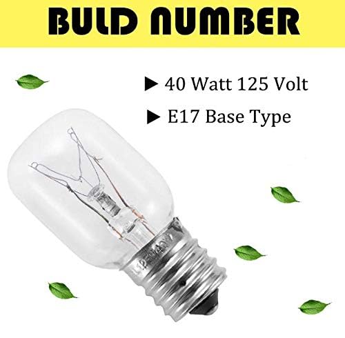 Image of Light Bulb for Whirlpool Microwave - Light Bulb Fits for Whirlpool Maytag GE Amana Over the Range Hood Microwave, Dimmable with 125V 40W E17 Base, Kitchen Night Light, Repalce 8206232A (2)