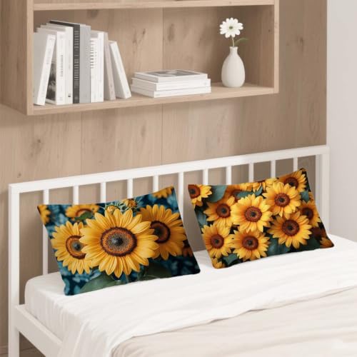 Housse Coussin Exterieur Rectangulaire 50x80 Velours Jaune Lot de 2