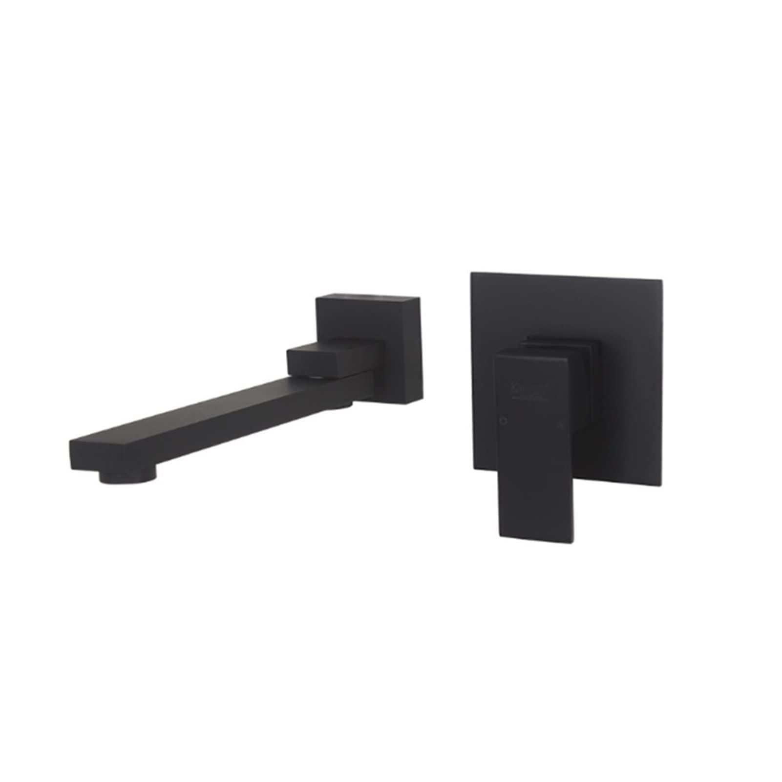 Two-piece Bathroom Basin Faucet Waterfall Gentle Effluent Basin Faucet Wall-Mounted Hot and Cold Water Faucet Easy to Install(Black B)