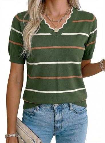 Dokotoo St Patricks Day Shirt Womens Summer 2026 Spring Cute Tops Business Casual Ruffle V Neck...