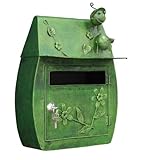 TentHome Boîte aux Lettres Murale Vintage en Fer Extérieur avec Serrure Clé pour Maison Jardin Vert, Boite aux Lettres Métal Etanche Originale, Boîte à Lettre Decorative Design Mariage Anniversaire
