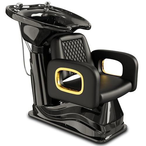 Baasha Black and Gold Shampoo Chair