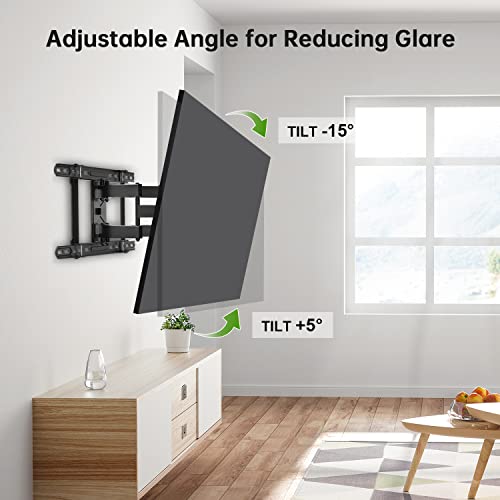 Image of USX Mount Full Motion TV Wall Mount 42 inch-84 inch TVS, Fits 16 inch 18 inch or 24 inch Studs, Heavy Duty TV Mounts Bracket with Dual Articulating Arms Tilt Swivel Extension Max VESA 600x400mm, Weight Capacity 110lbs